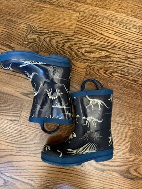 Hatley Navy Dinosaur Skeleton Rain Boots